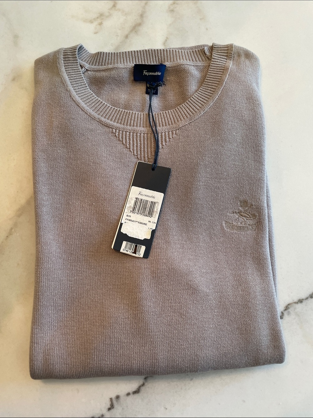 Faconnable Men's Crewneck Sweater in Taupe